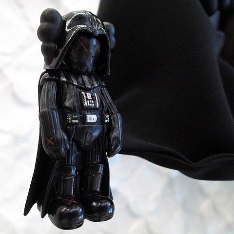 Darth Vader Companion Mini figure by Kaws, produced by Medicom Toy. Front view.