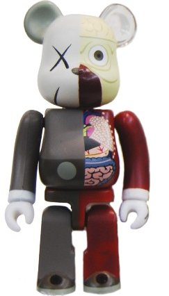 Dissected Companion Be@rbrick 100% - Brown  figure by Kaws, produced by Medicom Toy. Front view.