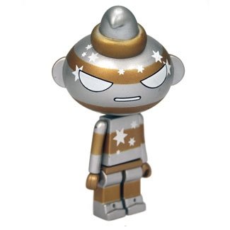 Gold Swirl figure by Sket One, produced by Kidrobot. Front view.