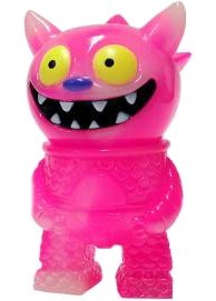 Super Puncher - GID/ Neon Pink Swirl, SDCC 2013 figure by David Horvath, produced by Gargamel. Front view.