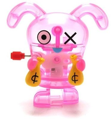 Ox - Clear Pink figure by David Horvath, produced by Pretty Ugly Llc.. Front view.