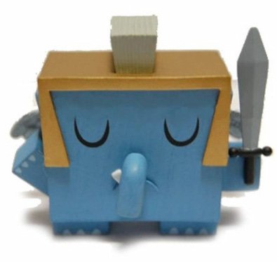 Blue Pegaphunt figure by Amanda Visell, produced by Kidrobot. Front view.