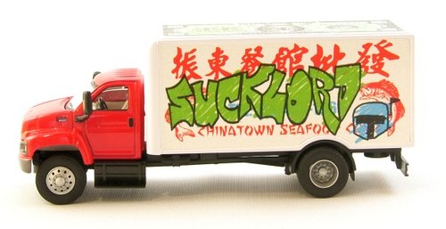 Sucklord Chinatown Seafood Delivery Truck Original Red Cab figure by Sucklord, produced by Tyotoys. Front view.