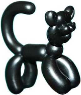 Black Cat figure, produced by Kidrobot. Front view.