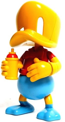 Cap Duck - The Yellow figure by Shon Side. Front view.