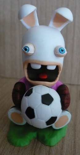 Goal Keeper Rabbid figure, produced by Ubisoft. Front view.