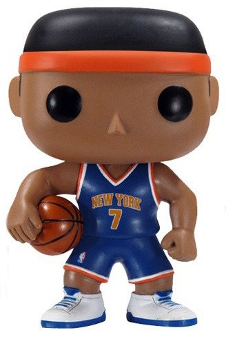 Carmelo Anthony figure, produced by Funko. Front view.