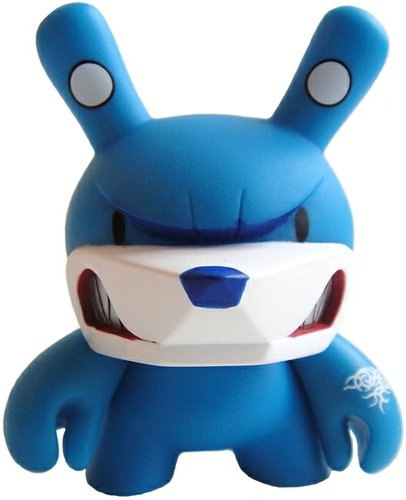 Blue Bear figure by Touma, produced by Kidrobot. Front view.