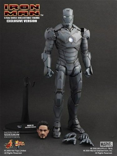 Iron Man Mark III ‘TK’ Edition figure by Marvel, produced by Hot Toys. Front view.