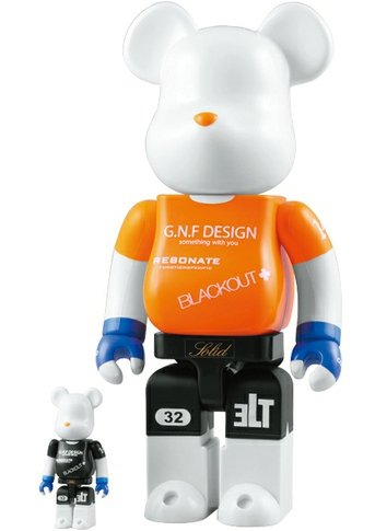 Gallery 1950 (14th Anniversary) Be@rbrick 100% & 400% Set figure by Gallery 1950, produced by Medicom Toy. Front view.