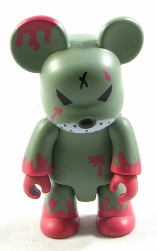 Redrum Grey and Red figure by Frank Kozik, produced by Toy2R. Front view.