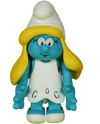 Smurfette figure by Peyo, produced by Medicom Toy. Front view.