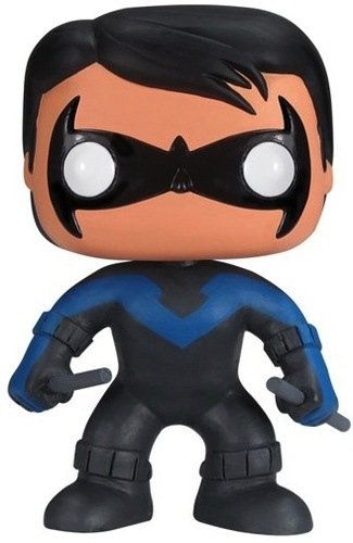 Nightwing POP! figure by Dc Comics, produced by Funko. Front view.