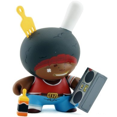 Afro Black figure by Tizieu, produced by Kidrobot. Front view.