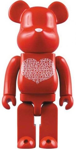 International Love Heart Be@rbrick 1000% figure by Alexander Girard, produced by Medicom Toy. Front view.