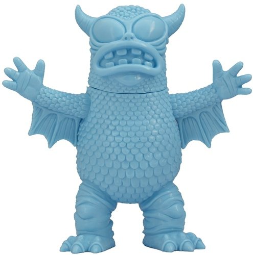 Baby Blue Unpainted Greasebat figure by Jeff Lamm, produced by Monster Worship. Front view.