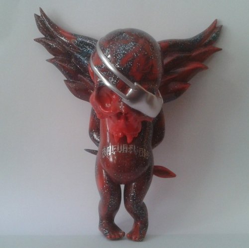 Salvation Ink marbled Pirate figure by Usugrow X Pushead, produced by Secret Base. Front view.