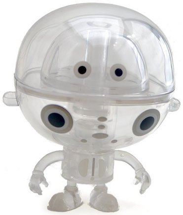 Clearmind Rolitoboy figure by Rolito, produced by Toy2R. Front view.