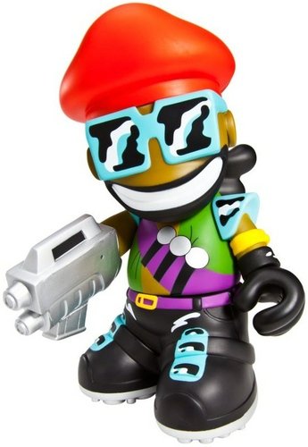 Major Lazer Kidrobot Mascot figure by Jeremy Madl (Mad), produced by Kidrobot. Front view.