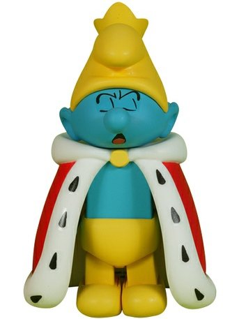 King Smurf Kubrick 100% figure by Peyo, produced by Medicom Toy. Front view.