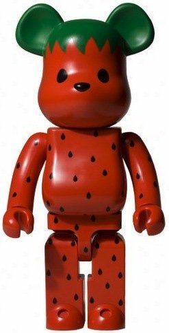 Strawberry Be@rbrick 1000%  figure by LeviS X Clot, produced by Medicom Toy. Front view.