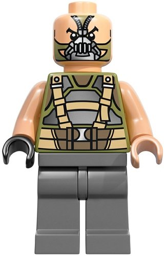 Bane figure by Dc Comics, produced by Lego. Front view.