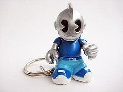 Blue figure, produced by Kidrobot. Front view.
