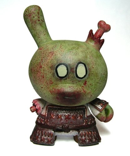 Lost Warrior figure by Necro Monkey, produced by Kidrobot. Front view.