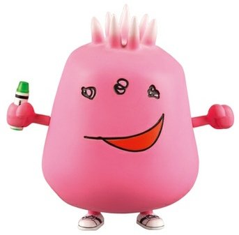 Scriboy - VCD Special No.81, Pink figure by Gallery 1950, produced by Medicom Toy. Front view.