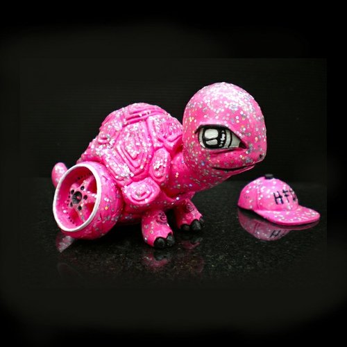 Camber Turtle - Pink Glitter figure by Christopher Pong Encina, produced by Self-Produced By K.V.. Front view.