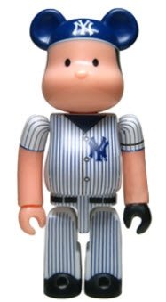 New York Yankees Be@rbrick 100% - Chien-Ming Wang 1 figure, produced by Medicom Toy. Front view.