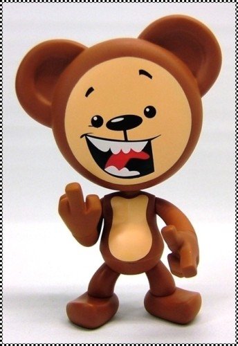 Swear Bear - Original figure, produced by Drastic Plastic. Front view.