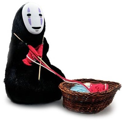Spirited Away No-Face (Kaonashi) figure, produced by Studio Ghibli. Front view.