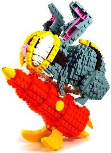 Bel-Lego Bunny  figure by Brandon Griffith. Front view.