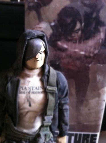 Tommy Mission - Sepia Stains figure by Ashley Wood, produced by Threea. Front view.