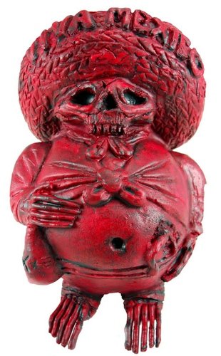 Borracho De Los Muertos - Rojo, bootlegged resin figure   figure by John Spanky Stokes. Front view.