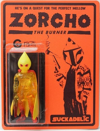 Zorcho the Burner figure by Ferg, produced by Suckadelic. Front view.