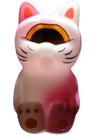 Mini Fortune Billy - GID w/ Pink figure by Mori Katsura, produced by Realxhead. Front view.
