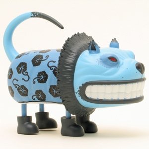 Booted Glamour Cat - Indigo Pattern  figure by Scott Musgrove, produced by Strangeco. Front view.