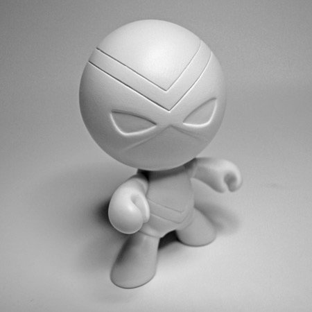 White Supermannala figure by Way Of Spray, produced by Gensen Figure. Front view.