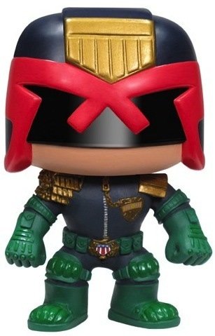 Judge Dredd POP! figure, produced by Funko. Front view.