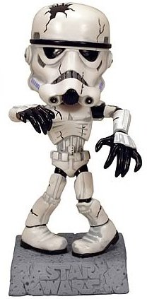 Star Wars Monster Mash-Ups - Stormtrooper Bobble Head figure by Lucasfilm Ltd., produced by Funko. Front view.