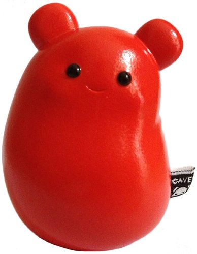 Cavey - Glossy Red figure by A Little Stranger, produced by Unbox Industries. Front view.