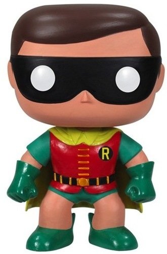 POP! Heroes - Robin 1966 figure by Dc Comics, produced by Funko. Front view.