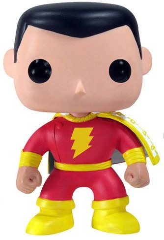 Shazam!  figure by Dc Comics, produced by Funko. Front view.