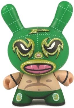Luchador - Chase figure by Mocre, produced by Kidrobot. Front view.