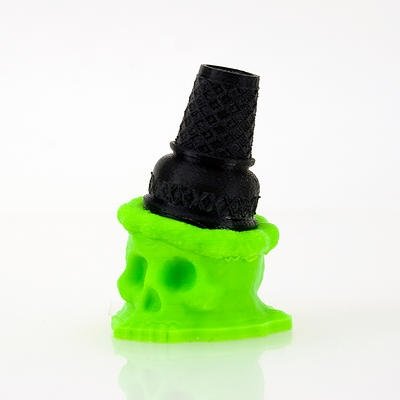 3d printed Ice Scream Man Bite Size green figure by Brutherford, produced by Brutherford Industries. Front view.
