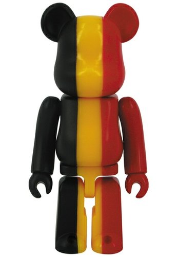 Belgium - Flag Be@rbrick Series 27 figure, produced by Medicom Toy. Front view.