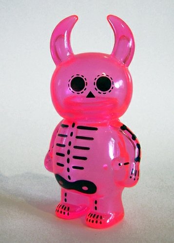 Skeleton Uamou - Clear Pink w/ Black Print figure by Ayako Takagi, produced by Uamou. Front view.