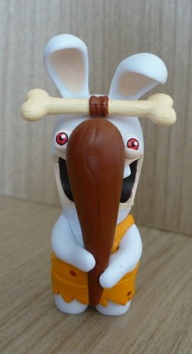Neanderthal with Bone Rabbid figure by Ubiart Toyz, produced by Ubisoft. Front view.